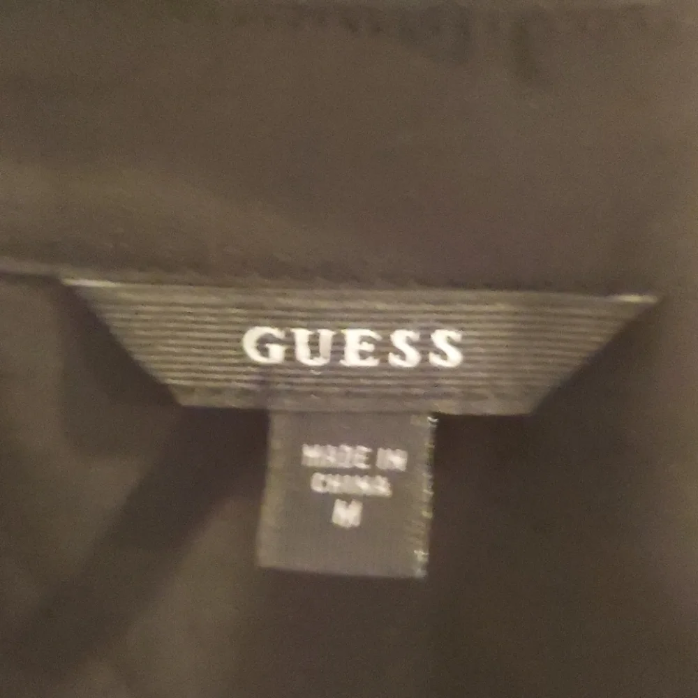 Vintage Guess Sheer Top Animal Print with Faux Leather Collar Medium